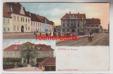 72363 Mehrbild Ak Eidlitz bei Komotau Marktplatz und Schloß um 1910