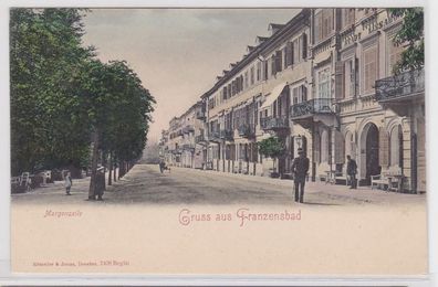 87115 AK Gruss aus Franzensbad - Morgenzeile, Allee, Straßenansicht um 1910
