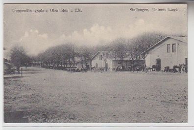 71410 Ak Truppenübungsplatz Oberhofen i. Els. Ansicht Stallungen um 1910