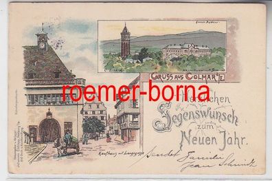73865 Ak Lithographie Gruss aus Colmar im Elsass 1915
