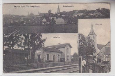28298 Mehrbild Ak Gruß aus Niederstinzel in Lothringen Bahnhof usw. um 1920