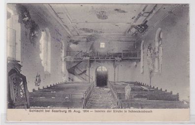 40952 AK Schlacht b. Saarburg 20. August 1914 - Inneres d. Kirche Schneckenbusch