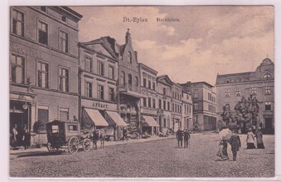 78398 Feldpost ak Deutsch Eylau Ilawa Marktplatz mit Geschäften 1918