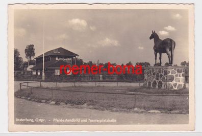 85242 Ak Insterburg Tschernjachowsk Pferdestandbild und Turnierplatzhalle