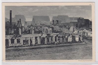 87579 Ak Hohenstein Olsztynek in Ostpreussen zerstörte Häuser 1917