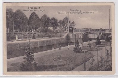 63616 AK Bydgoszcz Planty nad sluza mlyn - Bromberg Schleuse mit Parkanlage 1928