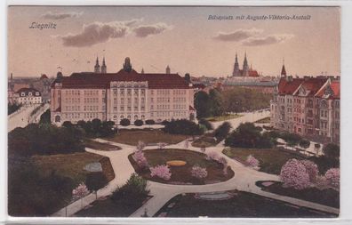 87295 AK Liegnitz - Bilseplatz mit Auguste-Viktoria-Anstalt 1913