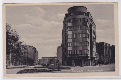 90446 Ak Sosnowitz Sosnowiec Rathausstrasse um 1940