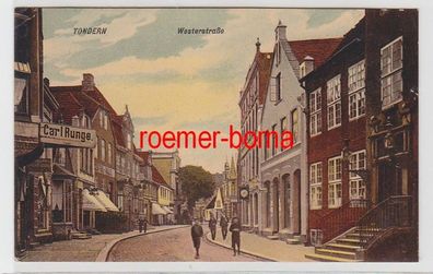 72652 Ak Tondern Tønder Dänemark Westerstraße mit Geschäften 1912