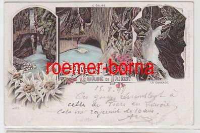73821 Ak Lithographie Souvenir de la Gorge de Trient 1897