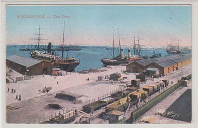 71110 Ak Alexandria in Ägypten the Port der Hafen um 1910