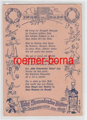 71453 Reklame Ak Echt Stonsdorfer Bitter Fa. Koerner Hirschberg-Cunnersdorf 1938