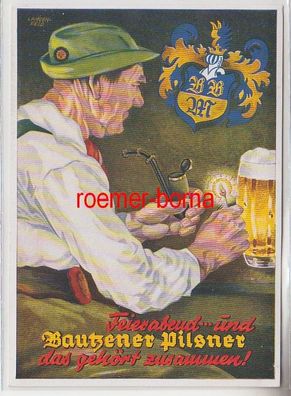 72856 Reklame Ak Bautzner Pilsner Qualitätsbier um 1940