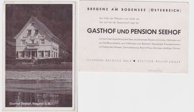 85913 Reklame-Karte Gasthof Pension Seehof Bregenz am Bodensee um 1930