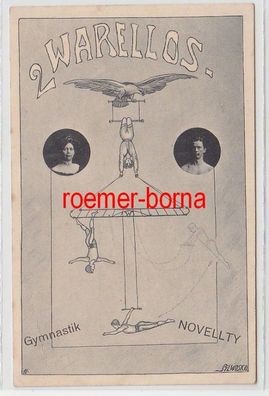 72952 Artisten Ak 2 Warellos Gymnastik Novellty um 1910