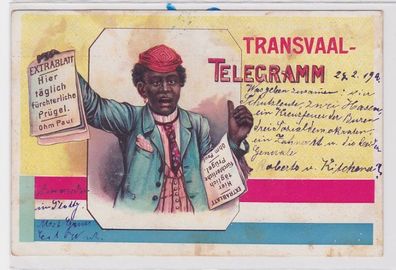 85226 AK Transvaal Telegramm - Zeitungsjunge mit Extrablatt Ohm Paul 1900