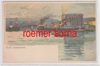 73713 Künstler Ak Fiume Rijeka Seebehörde um 1900