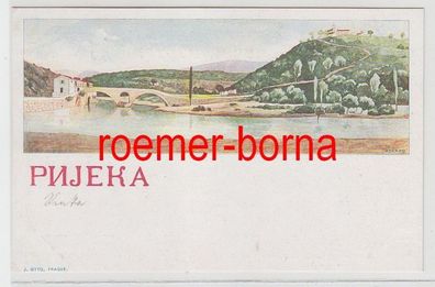74016 Ak Lithographie Rijeka Fiume in Kroatien um 1900