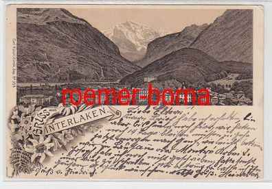 73711 Ak Lithografie Gruss aus Interlaken 1897