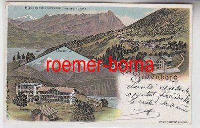 73947 Ak Lithographie Gruß vom Beatenberg Hotel Bellevue 1897