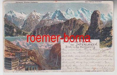 73955 Ak Lithographie Schynige Platte bei Interlaken Blick in das Hochgebirge