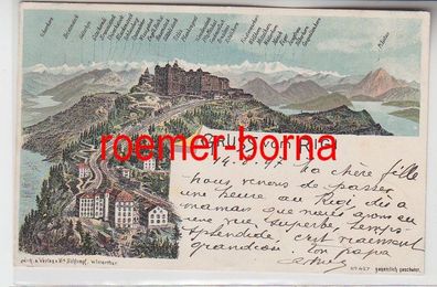 73944 Ak Lithographie Gruß vom Rigi Schweiz 1897