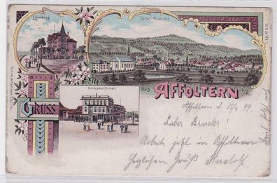 80262 Ak Lithographie Gruß aus Affoltern Lilienberg, Kneippkuranstalt 1899