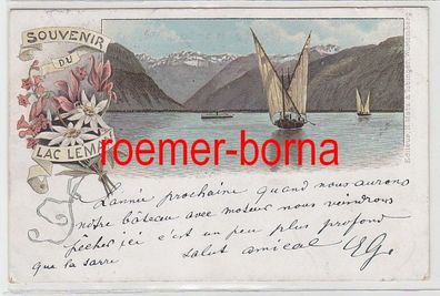 73704 Ak Lithographie Souvenir du Lac Lemon 1897
