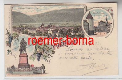 73896 Ak Lithographie Souvenir d´Yverdon-les-Bains Schweiz 1897