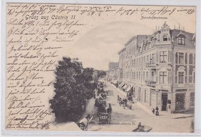 79784 Ak Gruß aus Cüstrin Kostrzyn nad Odra Zorndorferstrasse mit Kaufhaus 1901