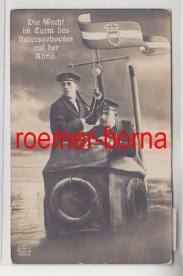 48088 Feldpost Ak Wacht im Turm des Unterseebootes auf der Adria 1915