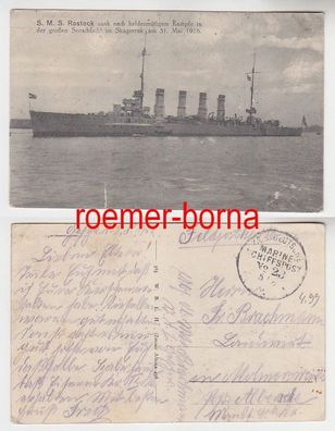 68489 Feldpost Ak Marineschiffspoststempel Nr.23 S.M.S Ostfriesland 1916