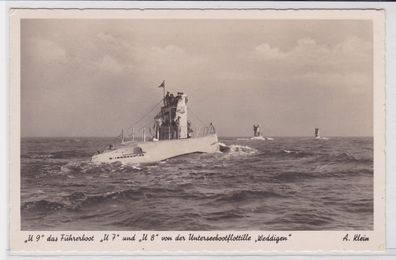 84275 Ak Deutsche U-Boote U7, U8 und U9 Flotille 'Weddigen' um 1940