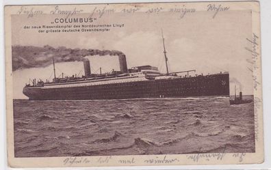 88080 AK Columbus - neuer Riesendampfer Norddeutsche Lloyd, größter Ozeandampfer
