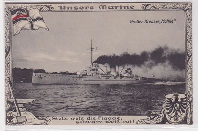 90271 Militär AK Großer Kreuzer 'Moltke' der deutschen kaiserlichen Marine 1914