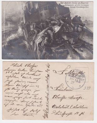 95659 Foto AK Zum deutschen Seesieg am Skagerrak, dt. Torpedobootzerstörer 1916