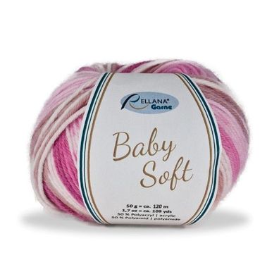50 g Baby Soft von Rellana Nr. 105 rosa-pink-beige