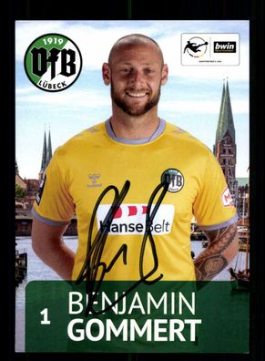 Benjamin Gommert Autogrammkarte VFB Lübeck 2020-21 Original Signiert