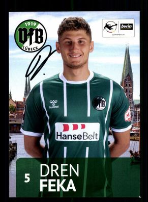 Dren Feka Autogrammkarte VFB Lübeck 2020-21 Original Signiert