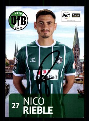 Nico Rieble Autogrammkarte VFB Lübeck 2020-21 Original Signiert