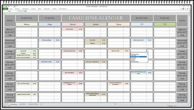 Familienkalender Dauerkalender Familienplaner Jahreskalender Familientermine digital