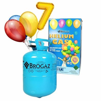 Helium Gas Ballongas Einweg für ca. 30 - 50 Luftballons Zubehör (Ballons + Band)