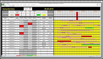 Belegungskalender bis zu 9 Standorte Rechnungssoftware Zimmer Belegungsplan Excel