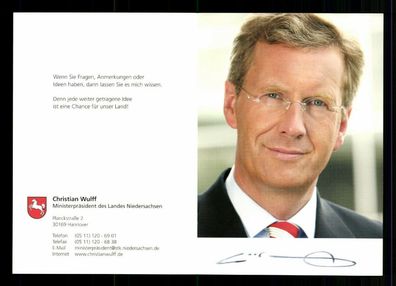 Christian Wulff Bundespräsident 2010-2012 Autogrammkarte Original Sig #BC 174846