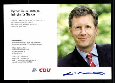 Christian Wulff Bundespräsident 2010-2012 Autogrammkarte Original Sig #BC 174852