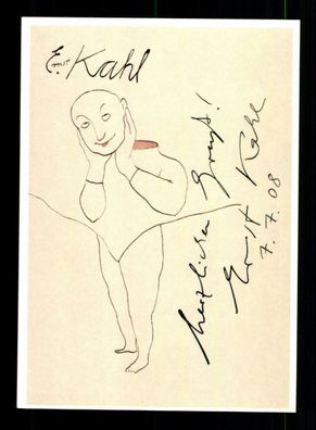 Ernst Kahl Cartoonist Kunstpostkarte Original Signiert ## BC 175058