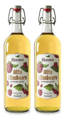 Raunikar - 2er Set Alte Himbeere Schnaps 2x 1L (38% Vol)- [Enthält Sulfite]