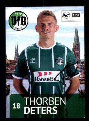 Thorben Deters Autogrammkarte VFB Lübeck 2020-21 Original Signiert