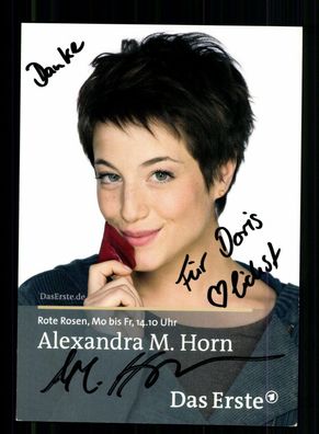 Alexandra M Horn Rote Rosen Autogrammkarte Original Signiert ## BC 173321