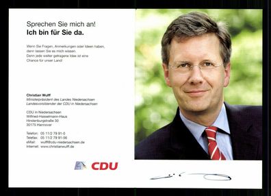 Christian Wulff Bundespräsident 2010-2012 Autogrammkarte Original Sig#BC 174845